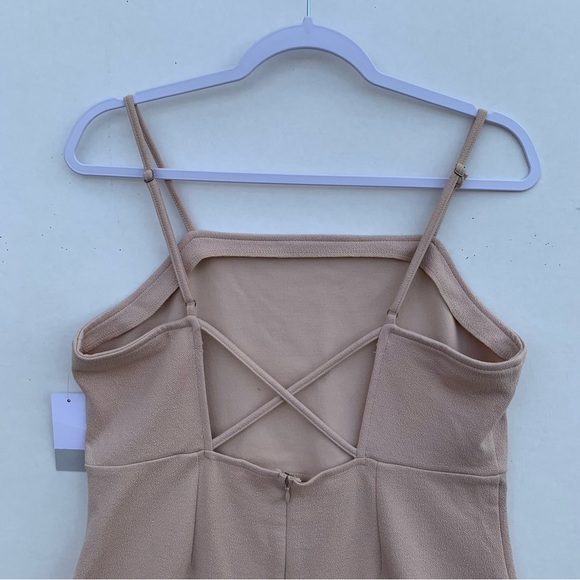 BP Spaghetti Strap Mini Dress Womens Large Beige Moonlight Open Back - Picture 3 of 16